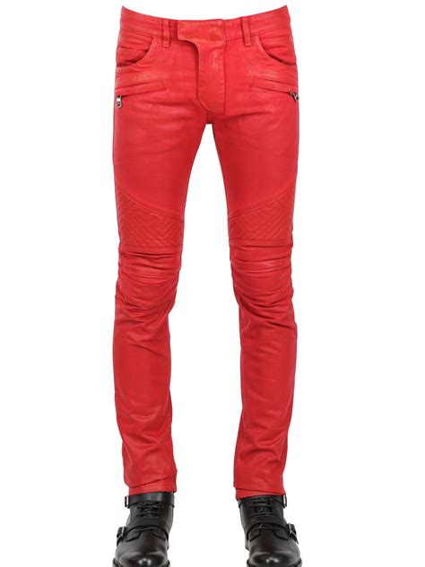 red wax jeans